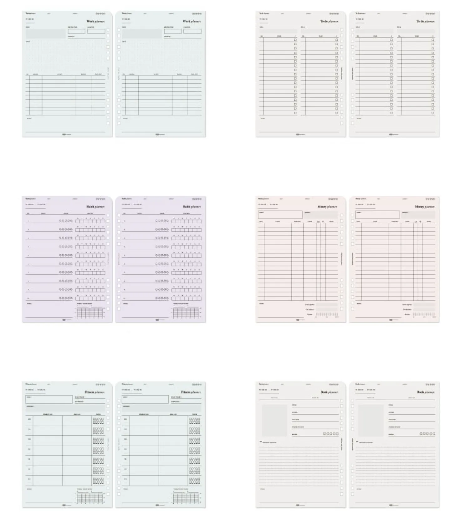 Up&Down Index 6 Ring A5 Planner Refill