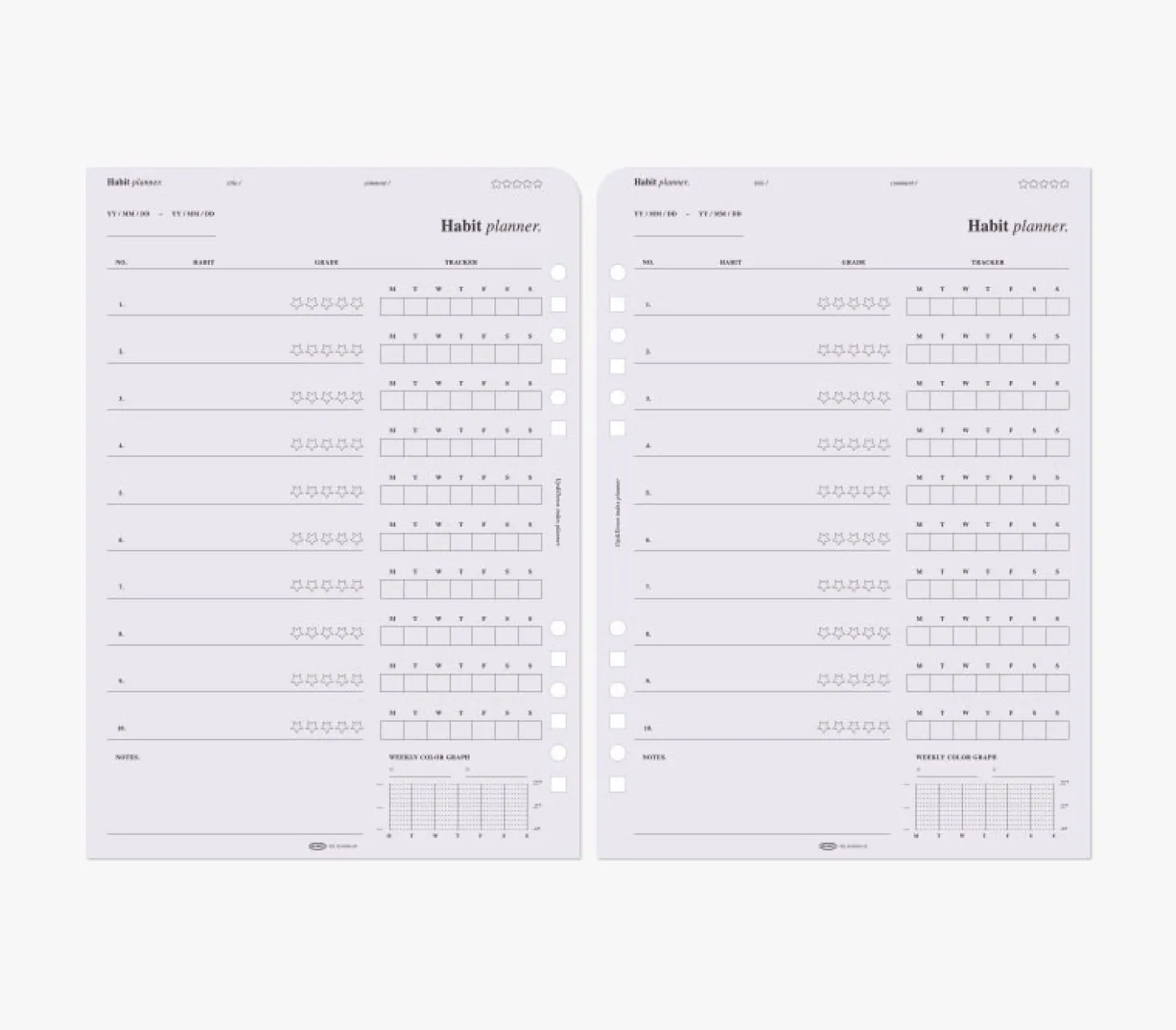Up&Down Index 6 Ring A5 Planner Refill