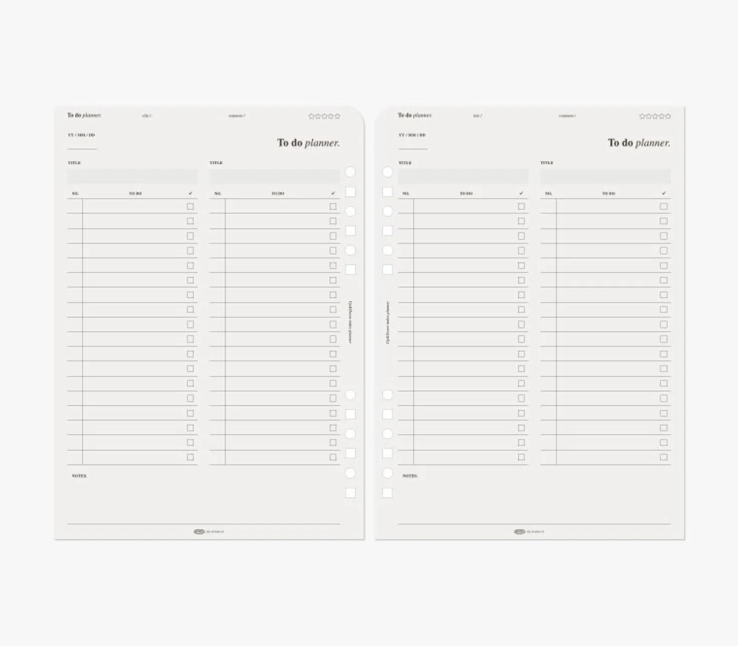 Up&Down Index 6 Ring A5 Planner Refill