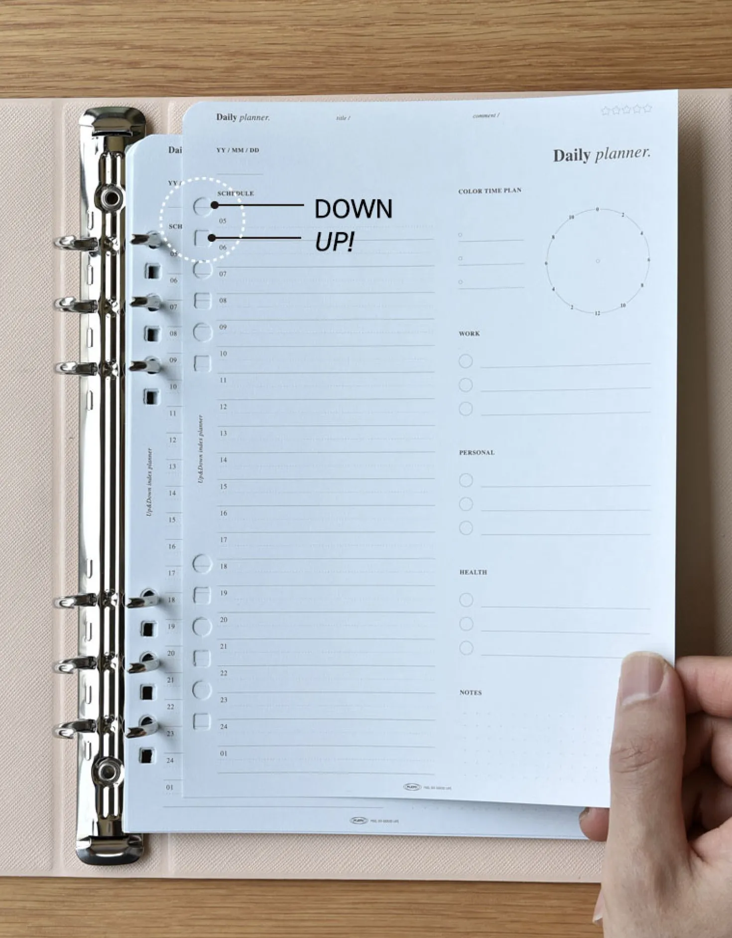 Up&Down Index 6 Ring A5 Planner Refill