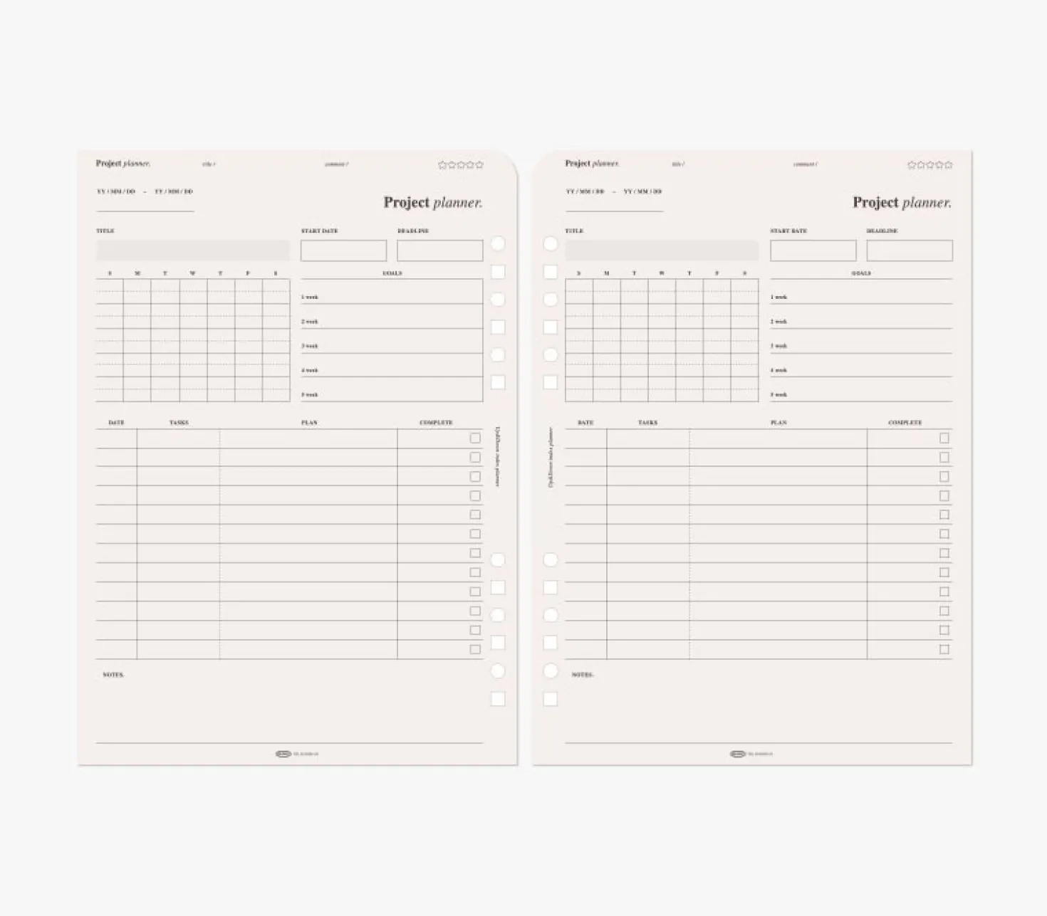 Up&Down Index 6 Ring A5 Planner Refill