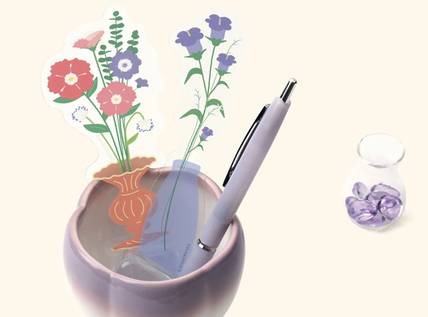 Vase Flower Clear Bookmark