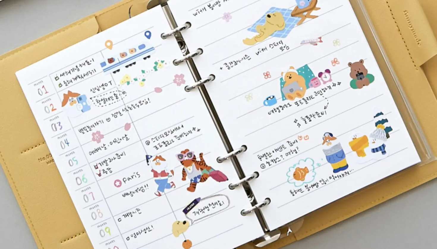 Vegan Leather Button 6 Ring A6 Planner