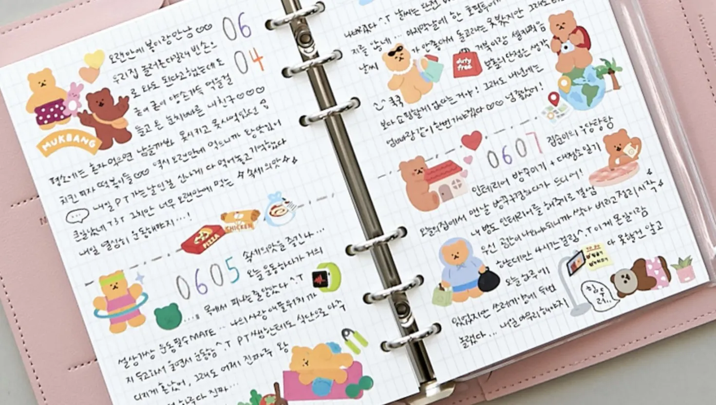 Vegan Leather Button 6 Ring A6 Planner
