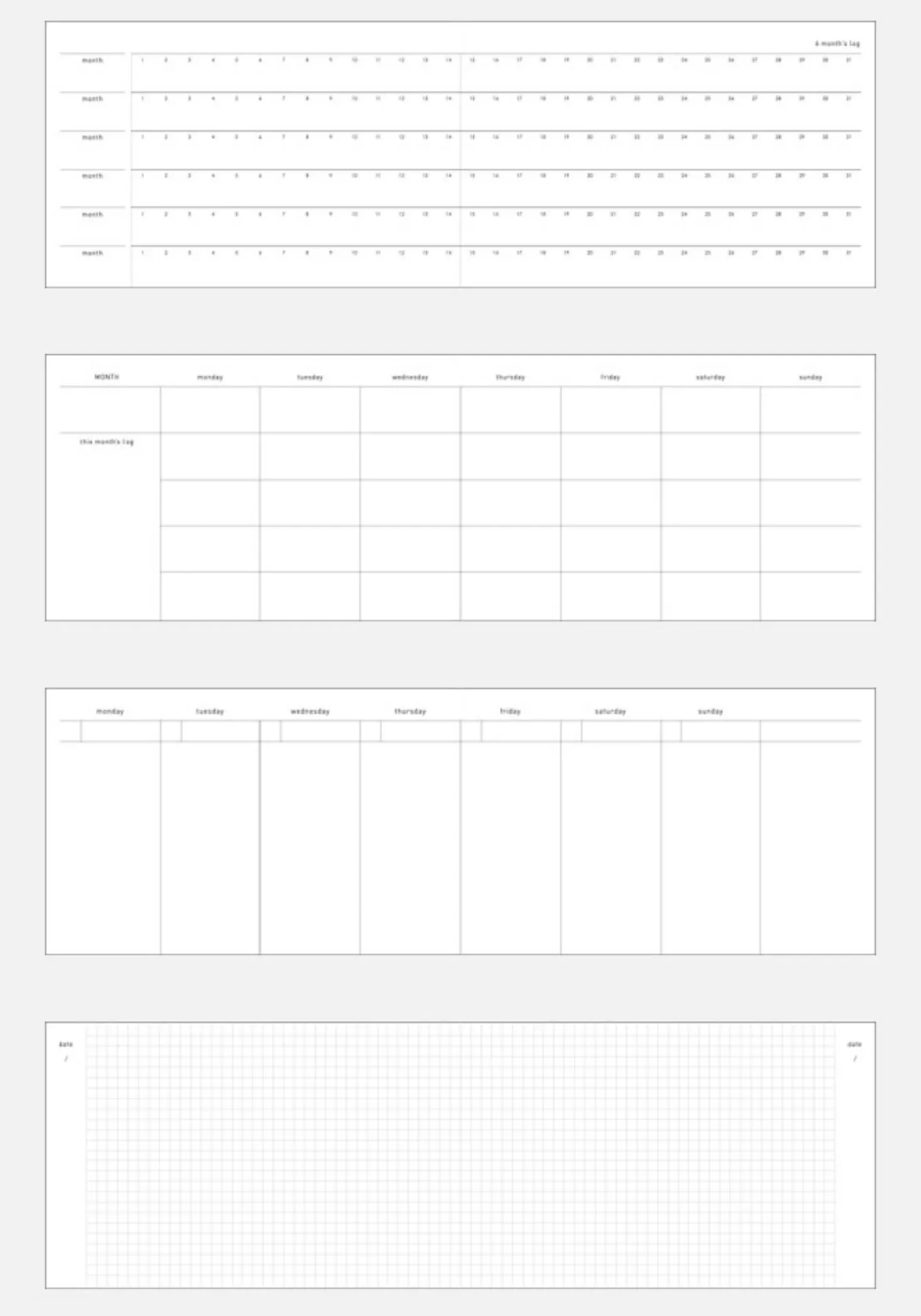 Vegan Leather Simple Semi Year Weekly Planner