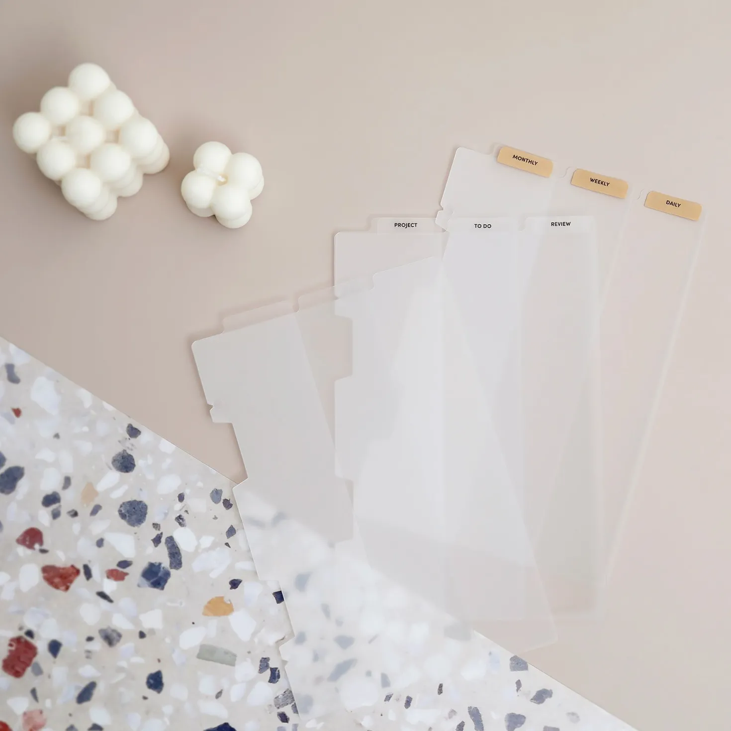 Vertical Translucent 6 Ring A5 Index Tabs
