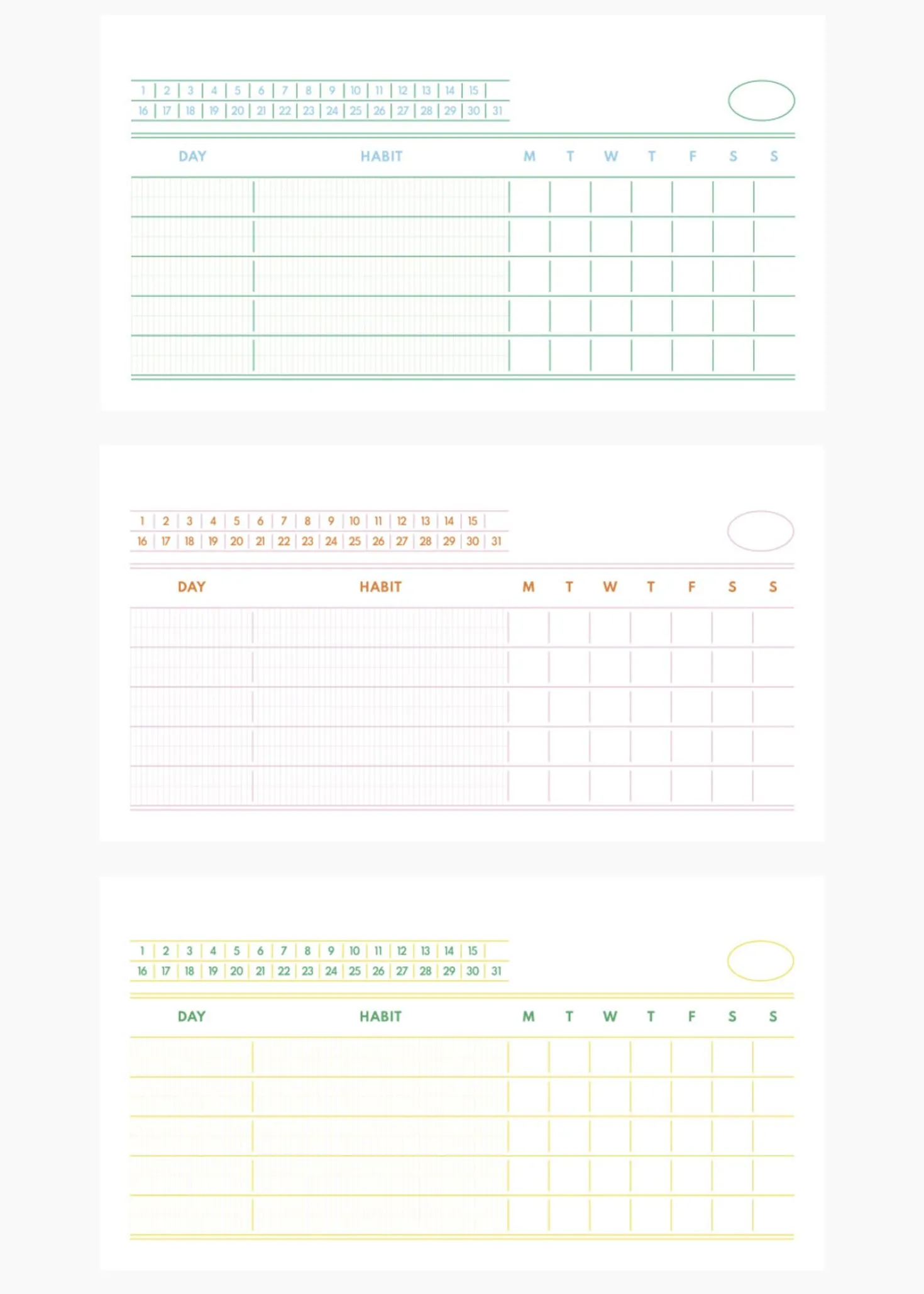 Weekly Standing Habit Tracker