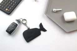 Whale Vegan Leather Key Ring
