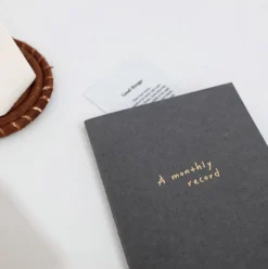 White Stitched Monthly Planner
