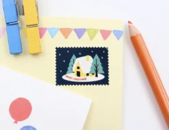Winter Holiday Stamp Deco Sticker